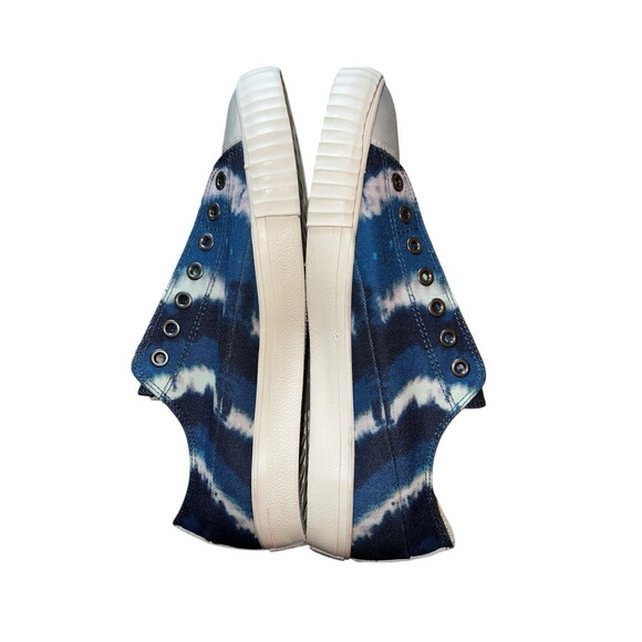 John Varvatos BootLeg Tie-Dye Slip-On Sneakers 11M Blue White No Laces - Picture 10 of 13